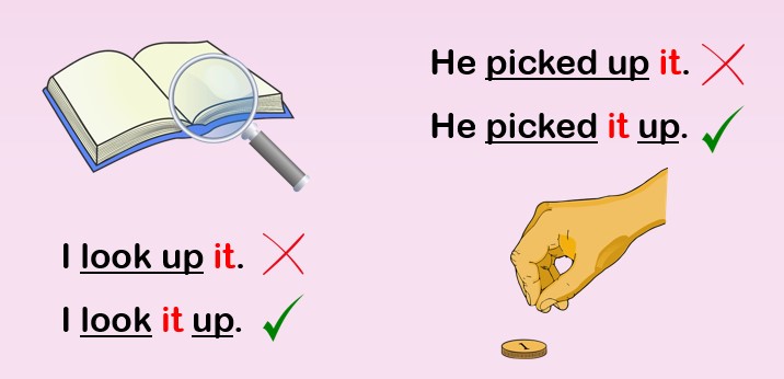 separable phrasal verbs with pronouns
